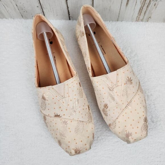 Toms Pineapple Alparagata Classic Slip On Flats Rose Gold Size 9 - Picture 9 of 10